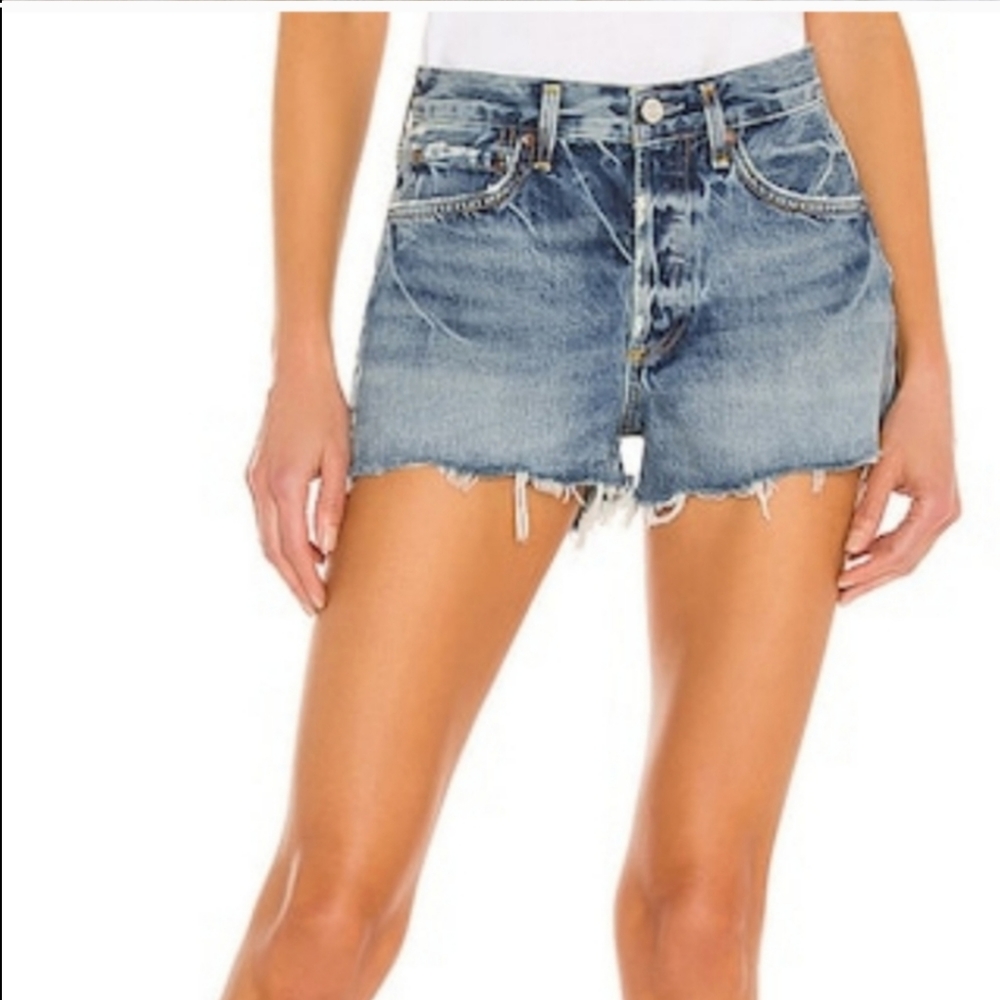 Agolde Parker Denim Jeans Shorts Swapmeet Dark - Picture 8 of 11
